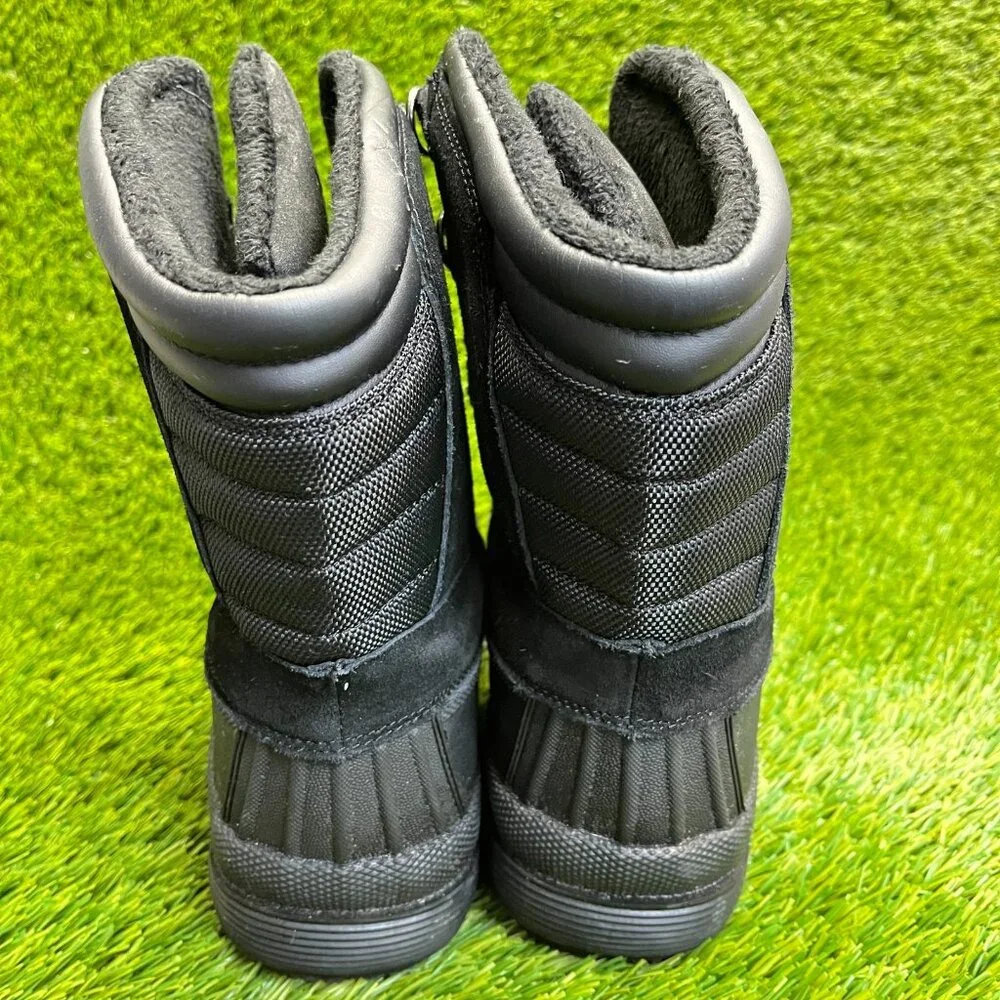 Nortiv 8 Mens Size 9 Black Outdoor Insulated Waterproof Work Winter Snow Boots